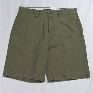 Banana Republic 32‎ x 11" Green Twill New Basic Flat Front Chino Shorts